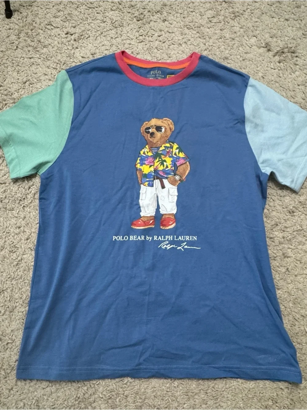 Polo by Ralph Lauren Multicolor Bear Graphic Short Sleeve Tee Kids L | Women S
